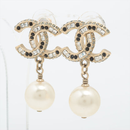 ITEM 21 - Chanel Large Coco Mark CC Piercing Earring Pearl and Diamontes