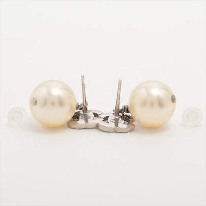 Chanel CC Pearl Drop Earrings Silver (Costume Jewellery)