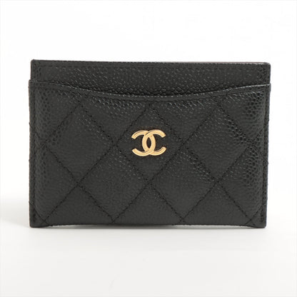Chanel Flat Caviar Black Gold Cardholder