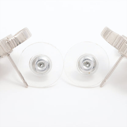 Chanel Coco Logo Silver Rhinestone Earrings Costume Jewellery