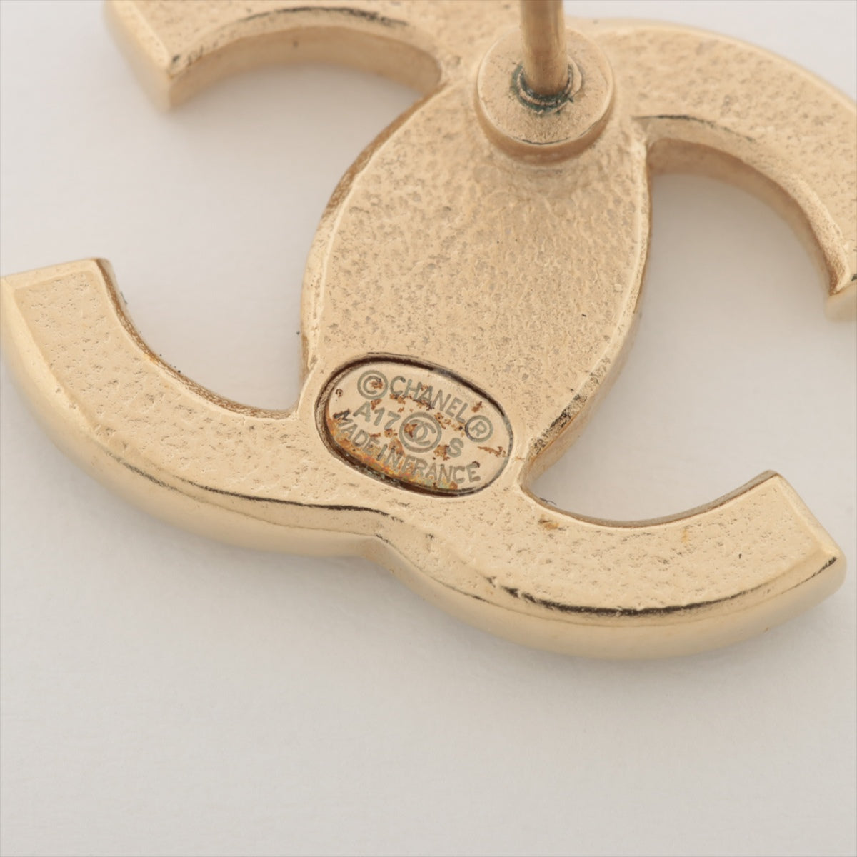 Chanel Coco Logo Gold Rhinestone Earrings Costume Jewellery