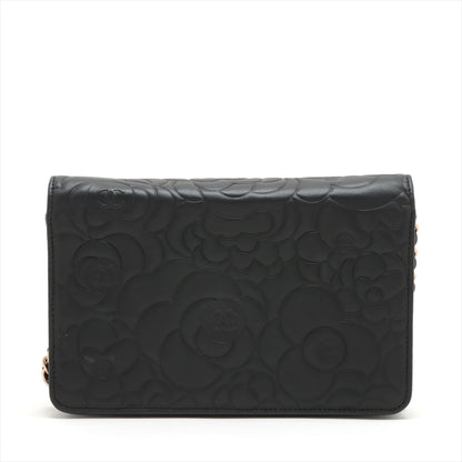 Chanel Camellia Black Wallet On Chain WOC