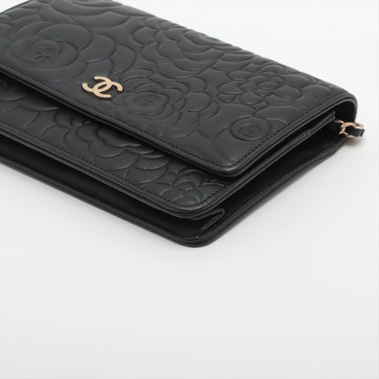 Chanel Camellia Black Wallet On Chain WOC