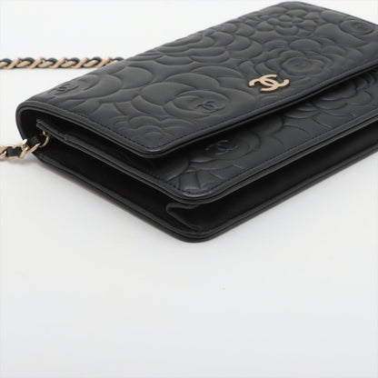 Chanel Camellia Black Wallet On Chain WOC