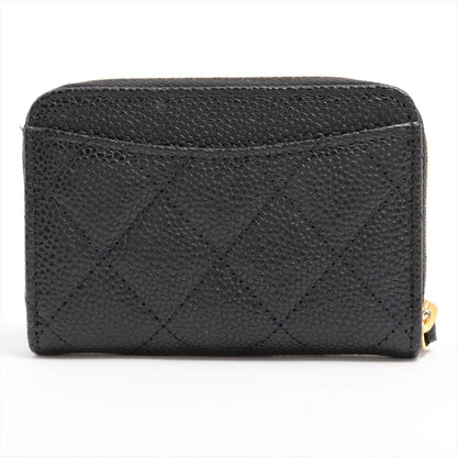 Chanel Black Caviar Zipper Card Case