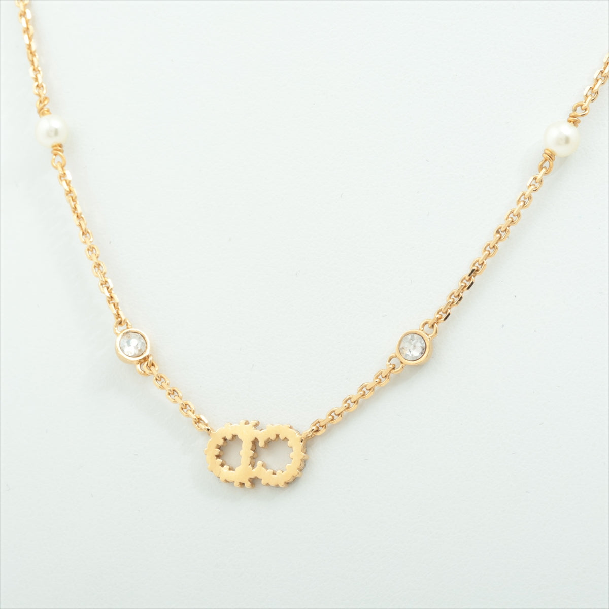 Christian Dior Clair De Lune Gold Pearl Rhinestone Necklace Costume Jewellery