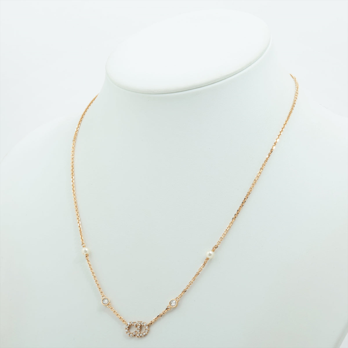 Christian Dior Clair De Lune Gold Pearl Rhinestone Necklace Costume Jewellery