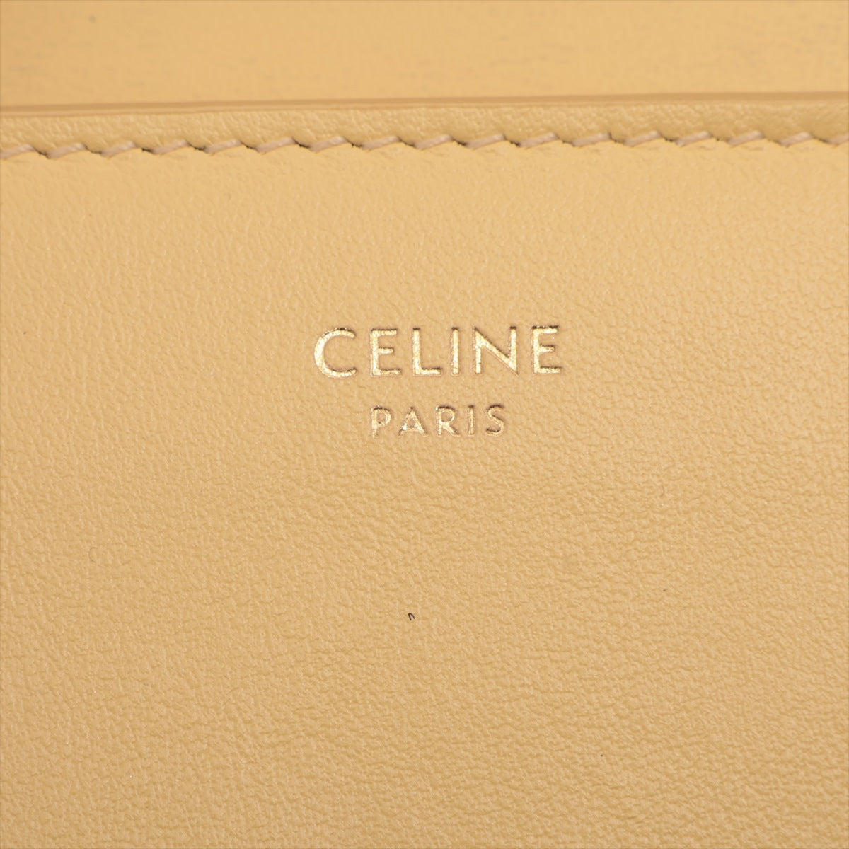 CELINE Triomphe Compact Wallet Coin Purse Leather Compact Wallet Yellow