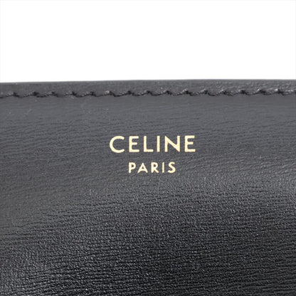CELINE Triomphe Leather Compact Wallet Black