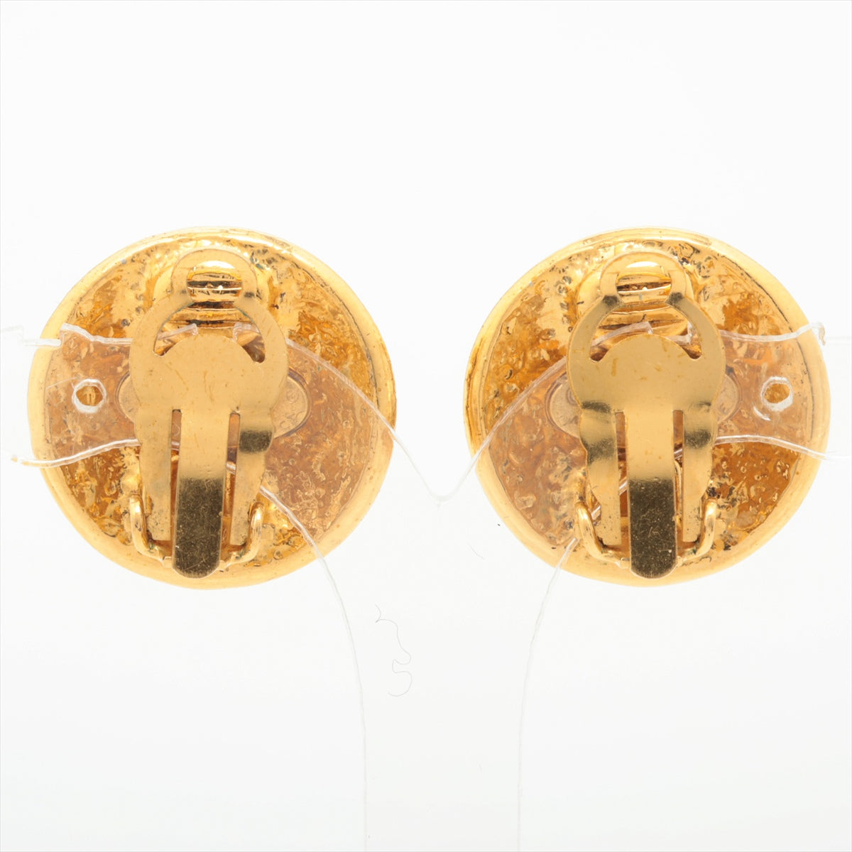 Chanel Vintage Coco Round Clip On Earrings Costume Jewellery