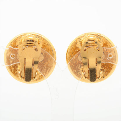 Chanel Vintage Coco Round Clip On Earrings Costume Jewellery