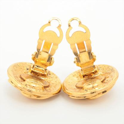 Chanel Vintage Coco Round Clip On Earrings Costume Jewellery