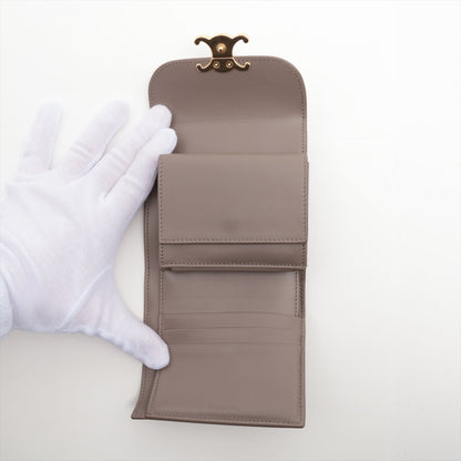 CELINE Triomphe Leather Compact Wallet