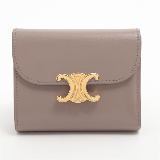 CELINE Triomphe Leather Compact Wallet
