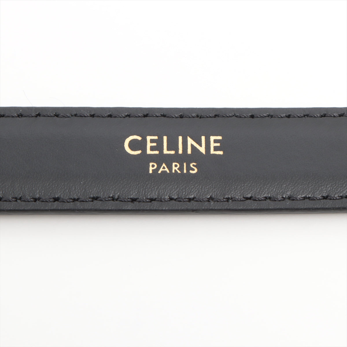 Celine Triomphe Black Leather Belt 75cm