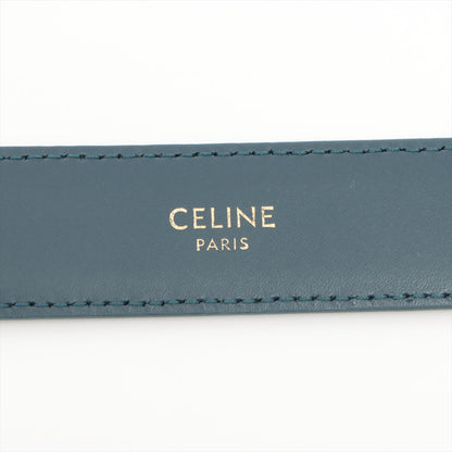 Celine Triomphe Blue Leather Belt 75cm