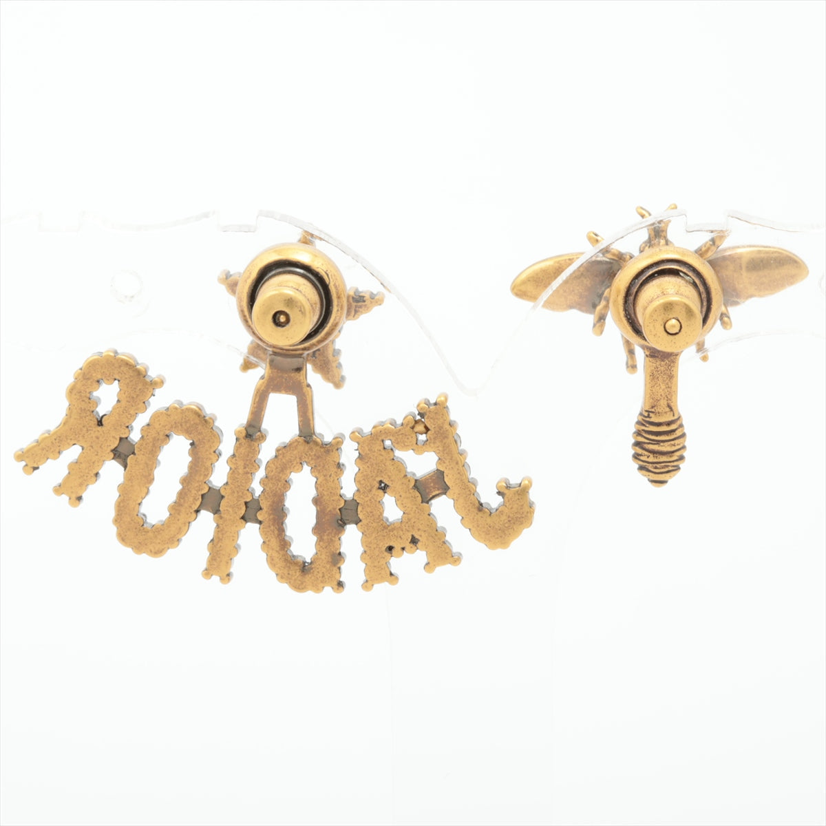Christian Dior J'Adior Bee Brushed Gold Earrings Costume Jewellery