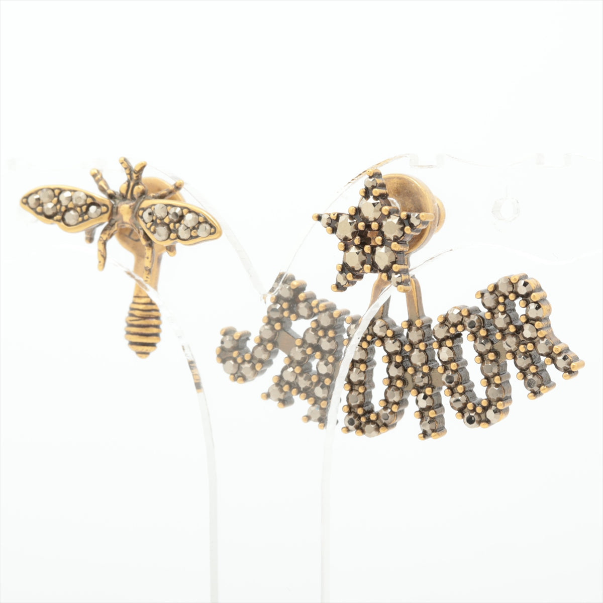 Christian Dior J'Adior Bee Brushed Gold Earrings Costume Jewellery