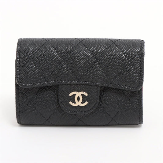 Chanel 5 Ring Caviar Black Key Case
