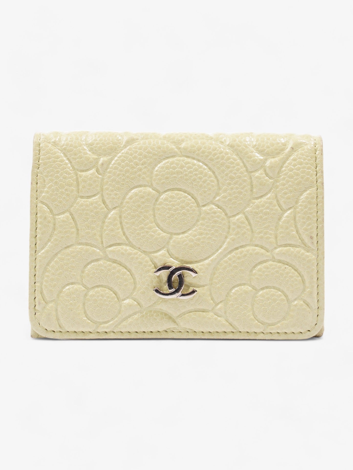 Chanel Camelia Wallet Beige Caviar Leather