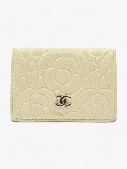 Chanel Camelia Wallet Beige Caviar Leather
