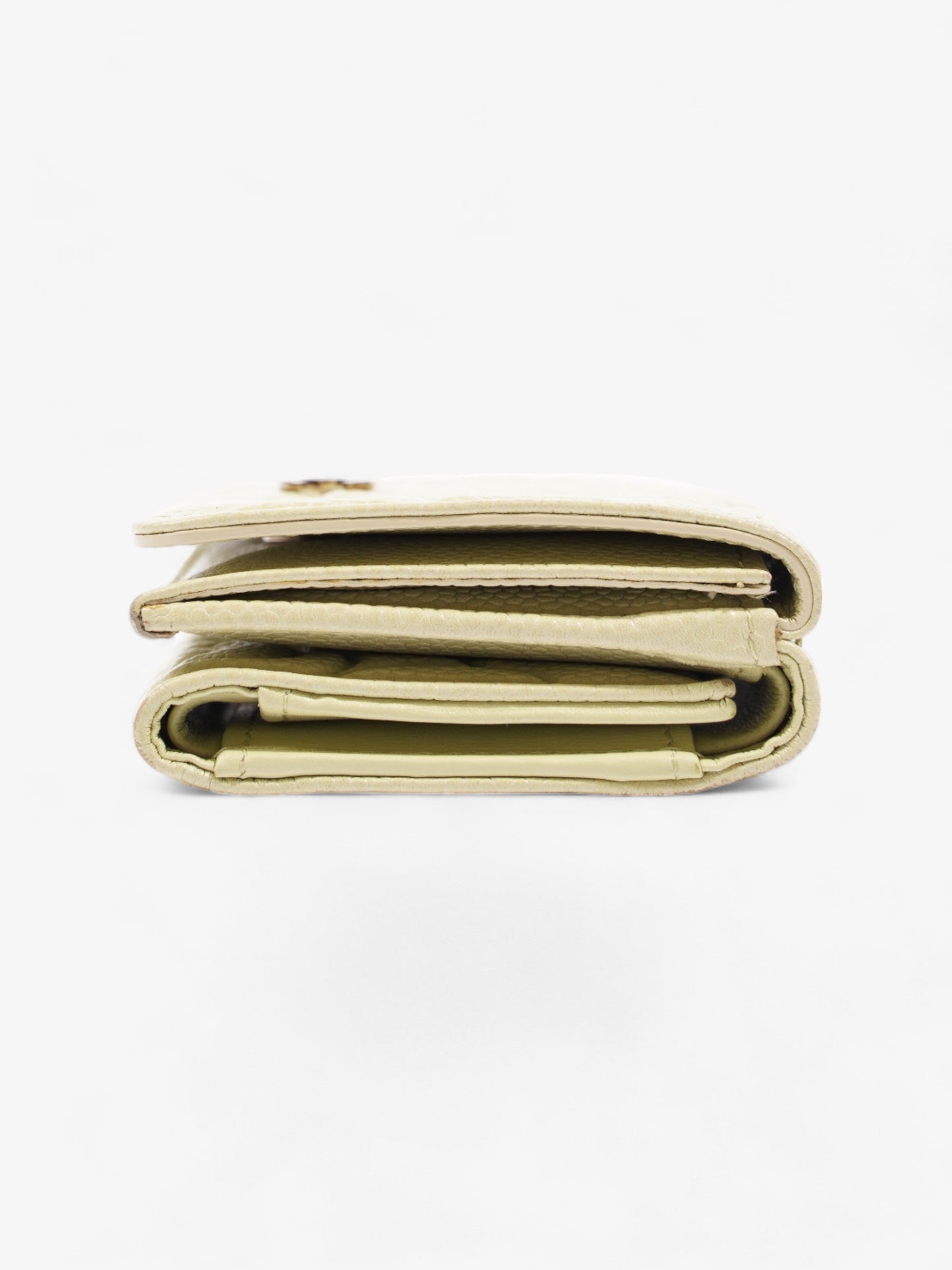 Chanel Camelia Wallet Beige Caviar Leather
