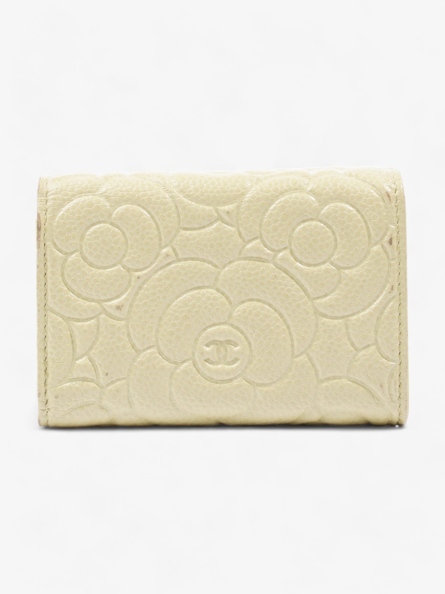 Chanel Camelia Wallet Beige Caviar Leather