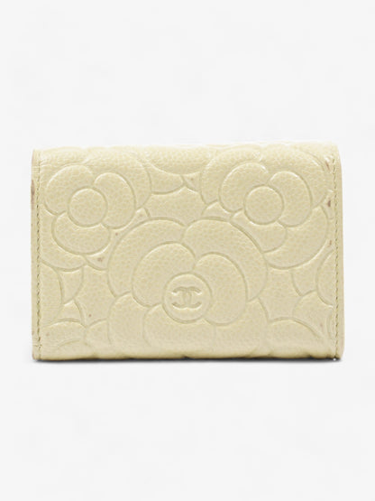 Chanel Camelia Wallet Beige Caviar Leather