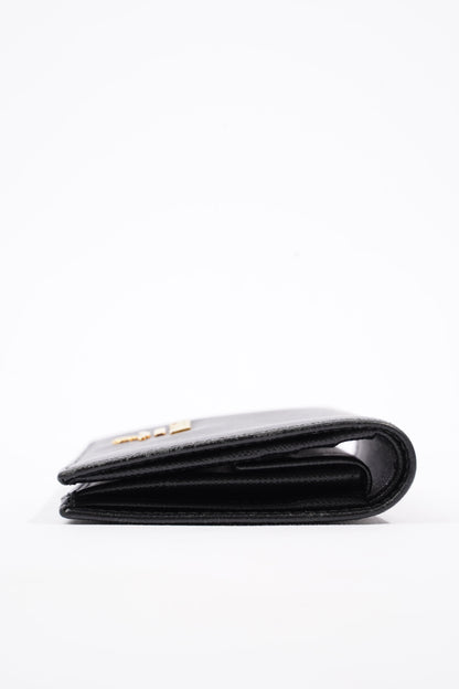 Prada Compact Wallet Black Saffiano Leather