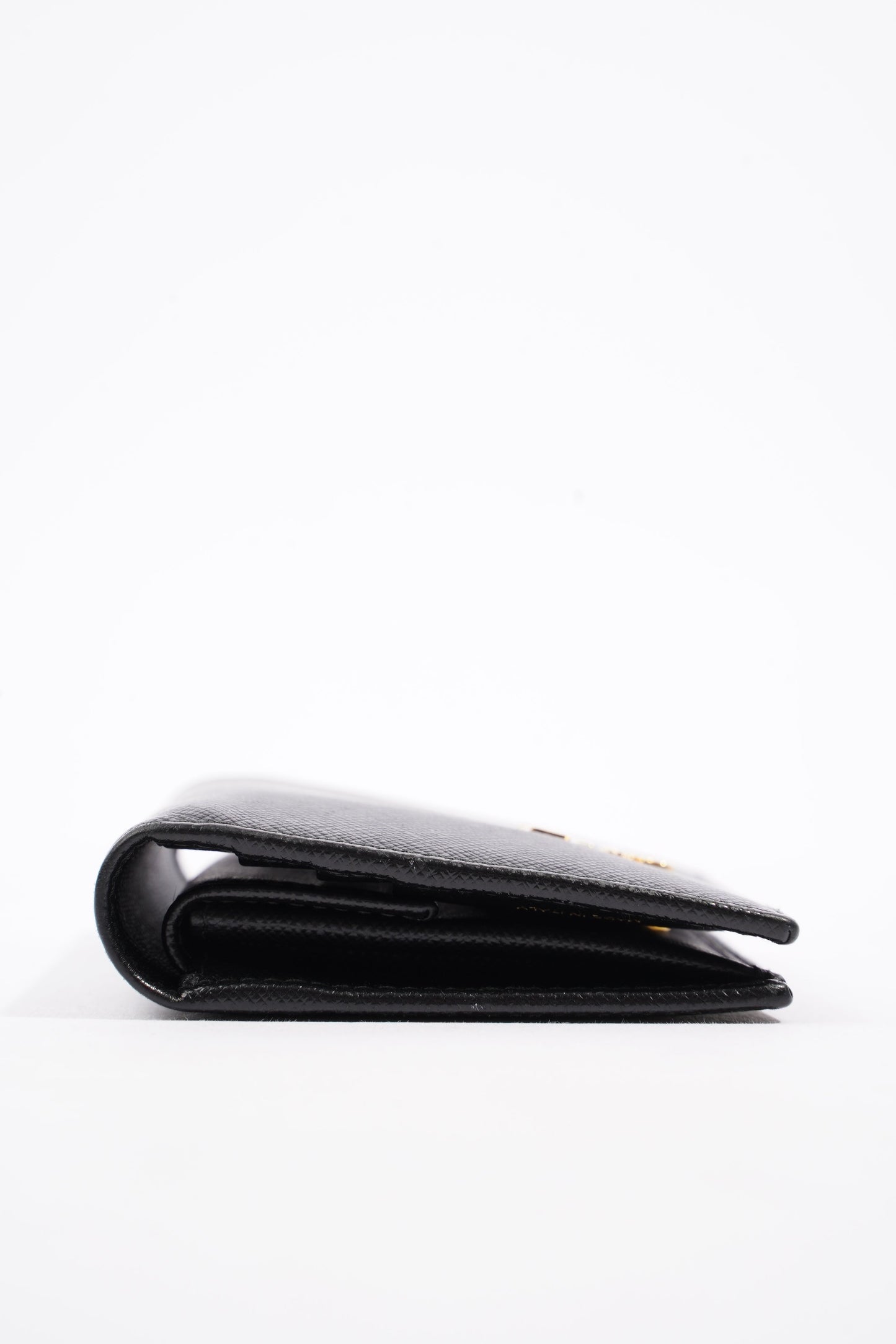 Prada Compact Wallet Black Saffiano Leather