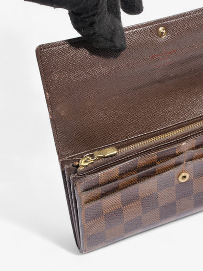 Louis Vuitton Portefeuille Sarah Wallet Damier Ebene Coated Canvas
