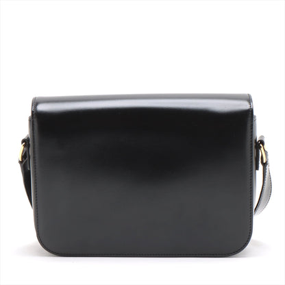 Celine Triomphe Teen Leather Shoulder Bag Black