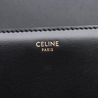 Celine Triomphe Teen Leather Shoulder Bag Black