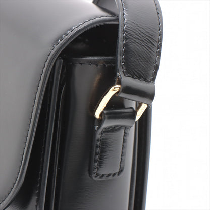 Celine Triomphe Teen Leather Shoulder Bag Black