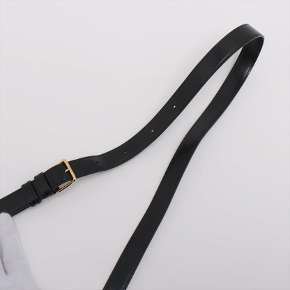 Celine Triomphe Teen Leather Shoulder Bag Black