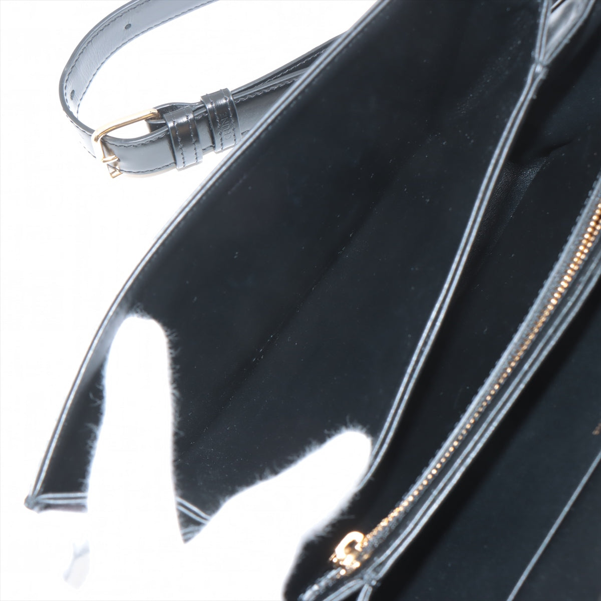 Celine Triomphe Teen Leather Shoulder Bag Black