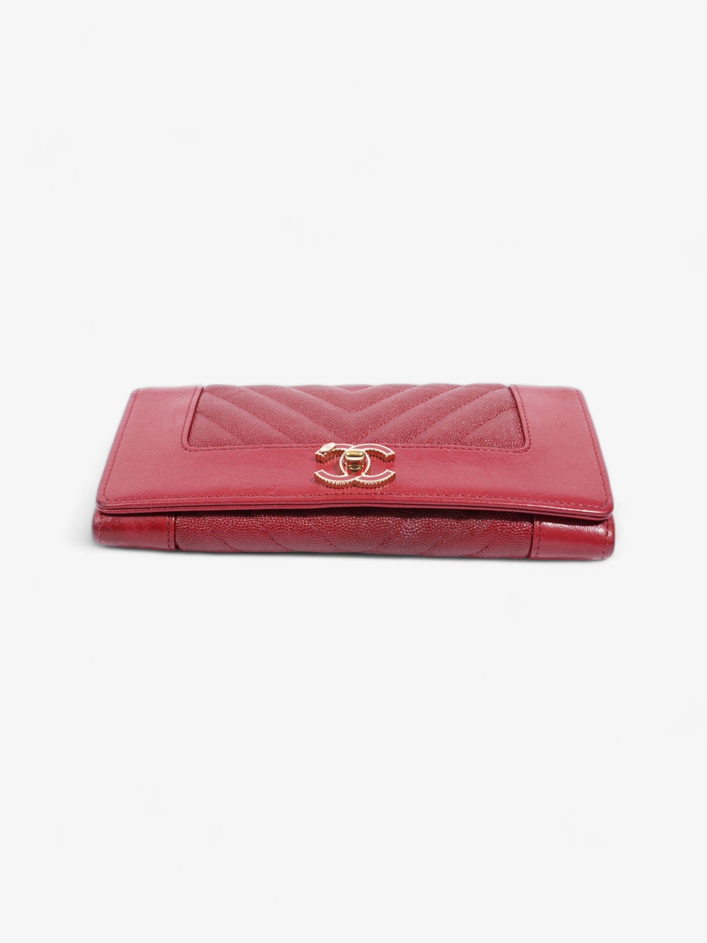 Chanel Mademoiselle Long Wallet Red Caviar Leather