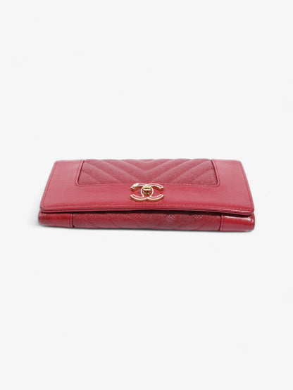 Chanel Mademoiselle Long Wallet Red Caviar Leather
