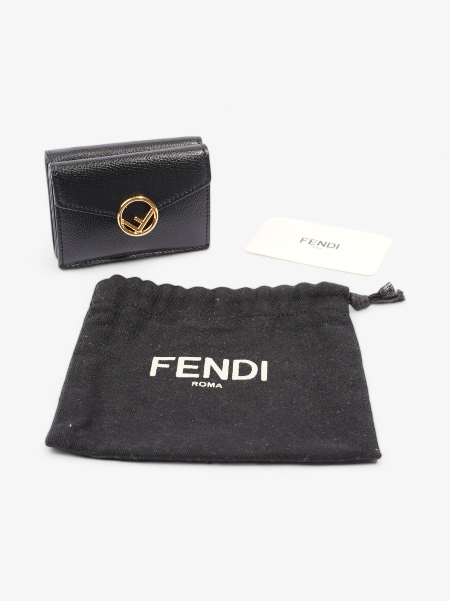 F is Fendi Envelope Wallet Black Leather