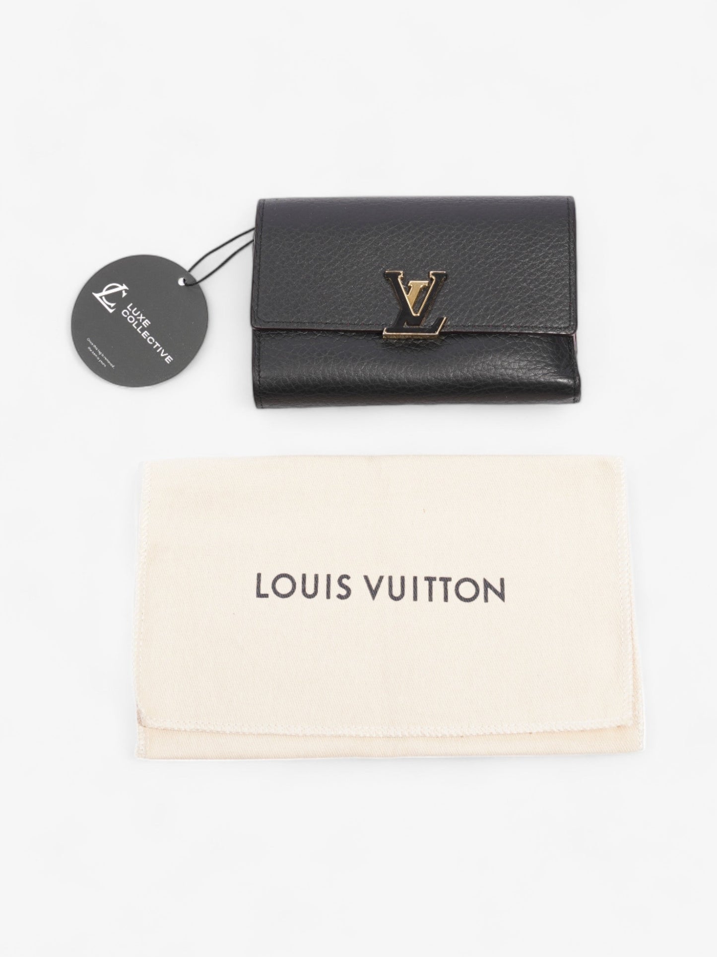 Louis Vuitton Capucine Wallet Black Leather