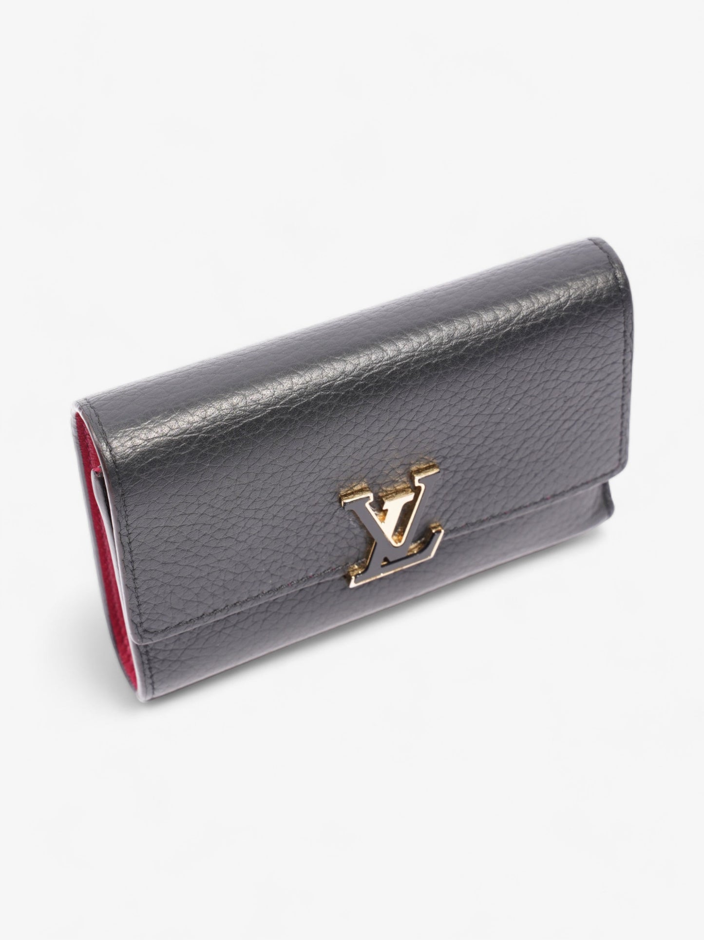 Louis Vuitton Capucine Wallet Black Leather