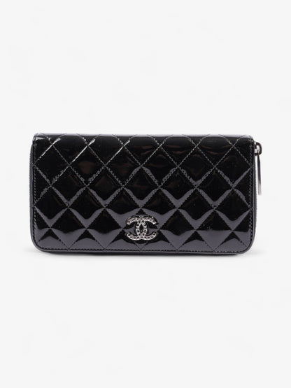 Chanel Brilliant Zip Around Wallet Black Patent Leather