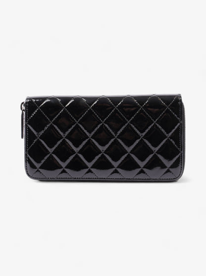 Chanel Brilliant Zip Around Wallet Black Patent Leather