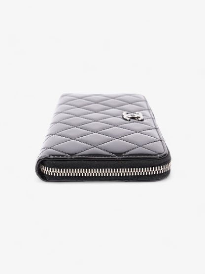 Chanel Brilliant Zip Around Wallet Black Patent Leather