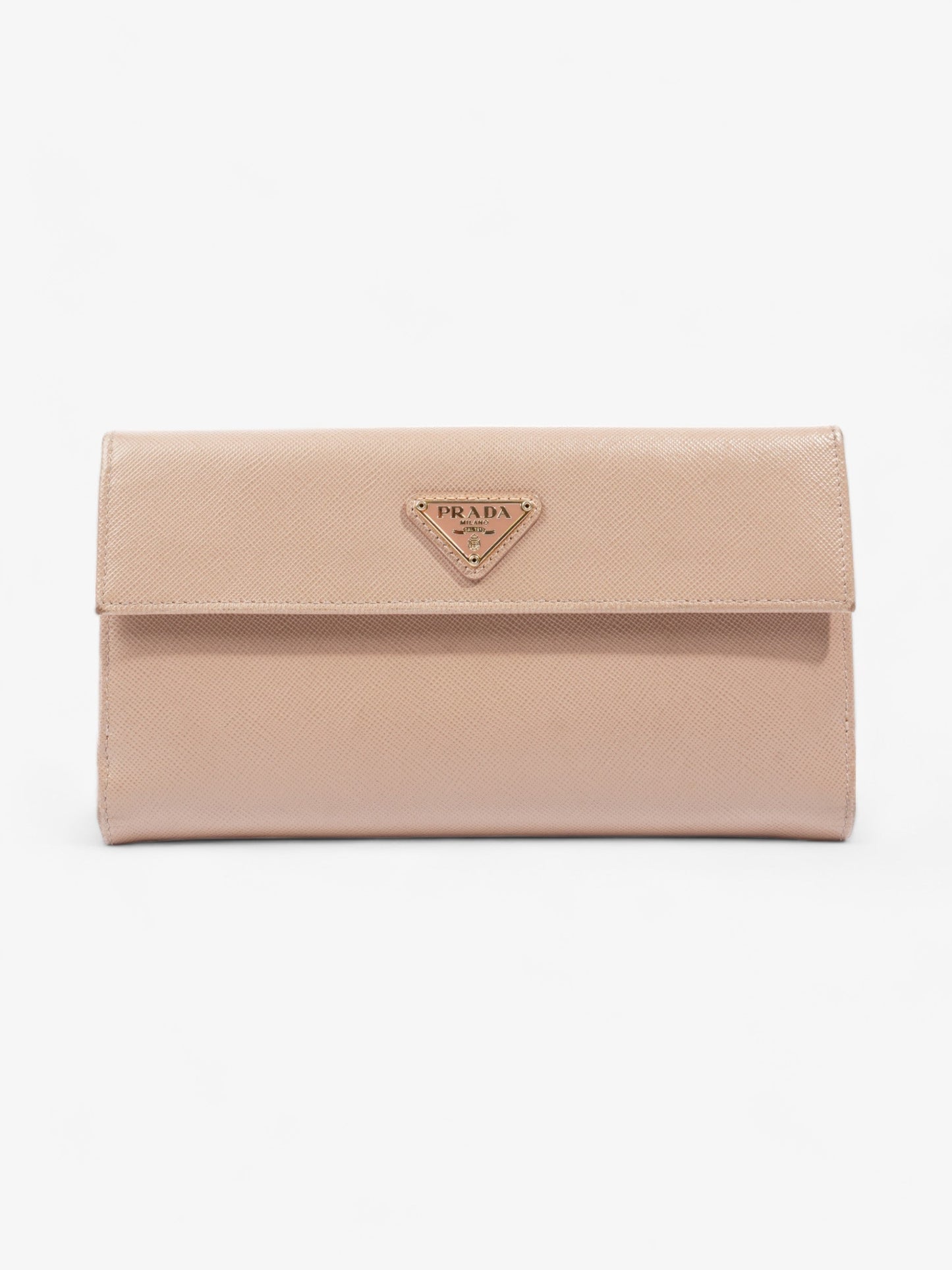 Prada Long Wallet Beige Saffiano Leather