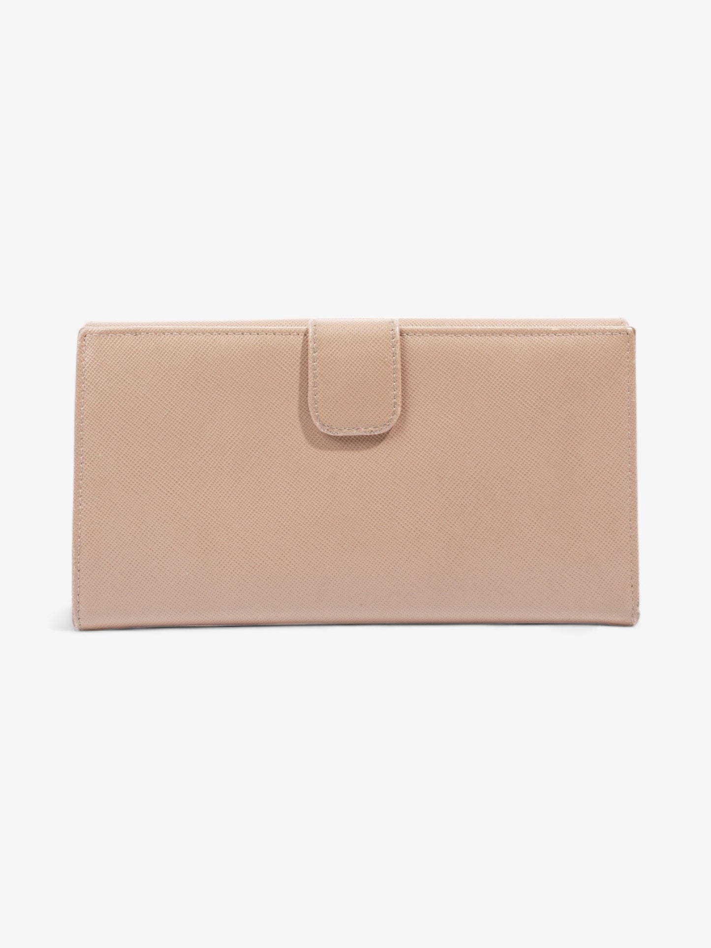 Prada Long Wallet Beige Saffiano Leather