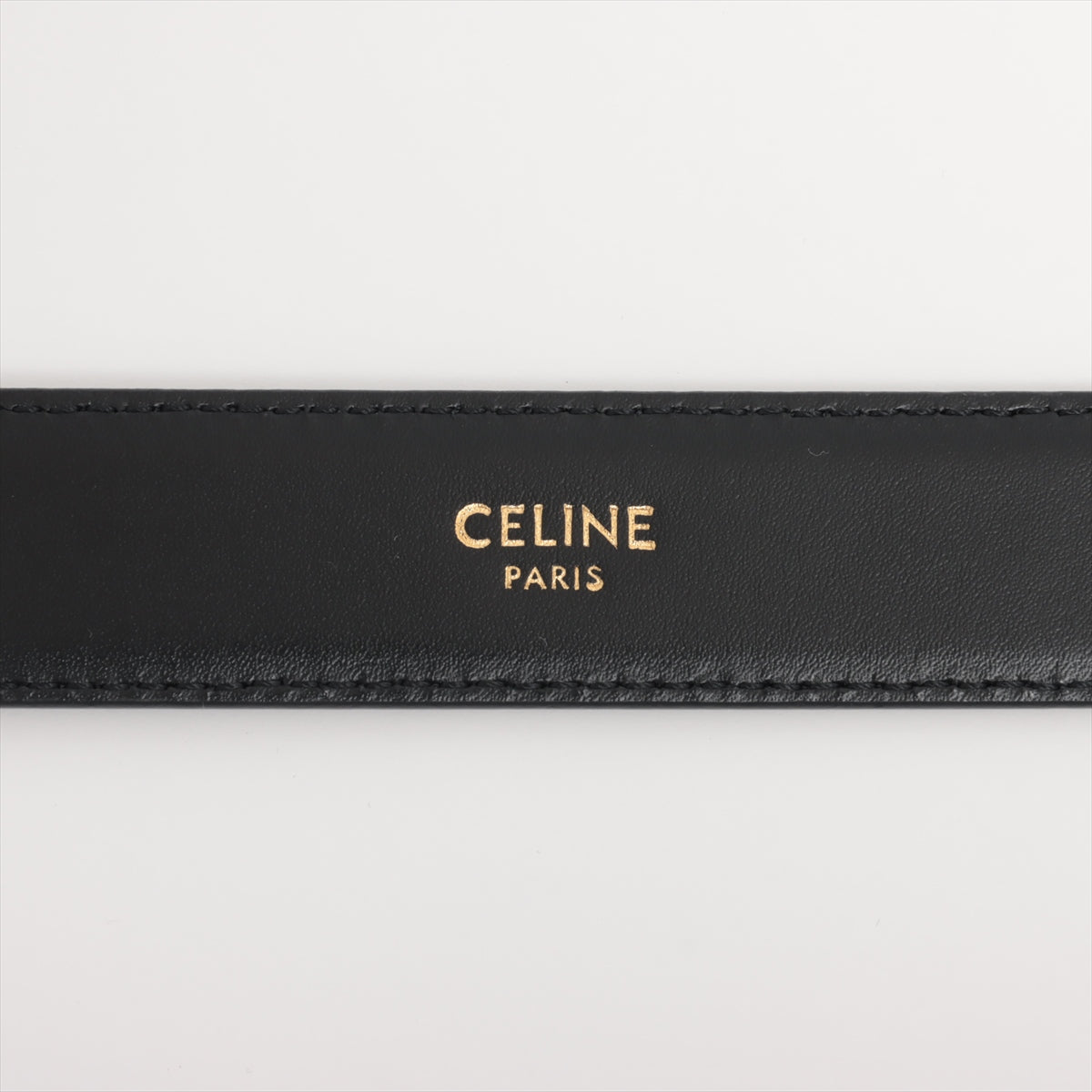 Celine Medium Triomphe Black Leather Belt Size 70