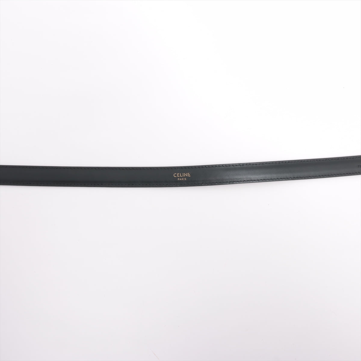 Celine Small Triomphe Black Leather Belt Size 70