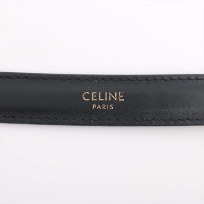 Celine Small Triomphe Black Leather Belt Size 70