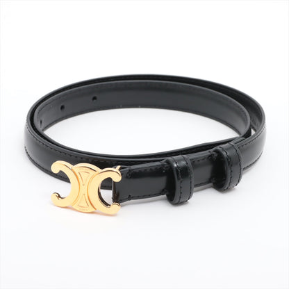 Celine Small Triomphe Black Leather Belt Size 70